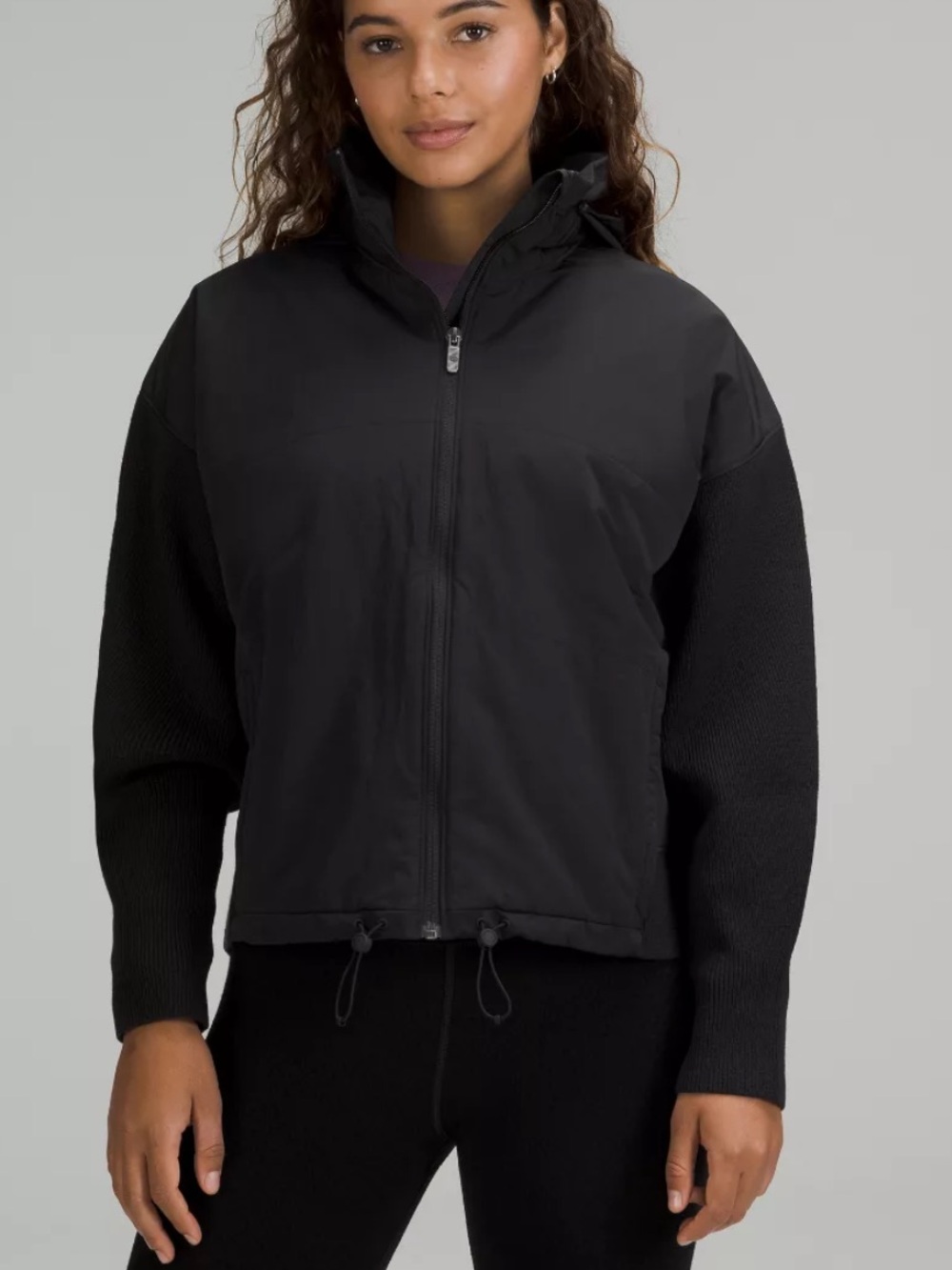 Lululemon Water-Repellent Full-Zip Sweater Jacket Size 2 Black